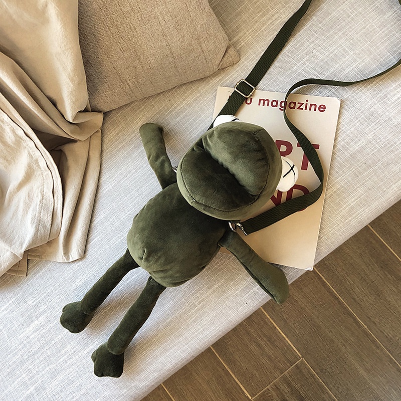 Túi Đeo Chéo Hình Chú Ếch Nhồi Bông Dễ Thương Cho Nữ