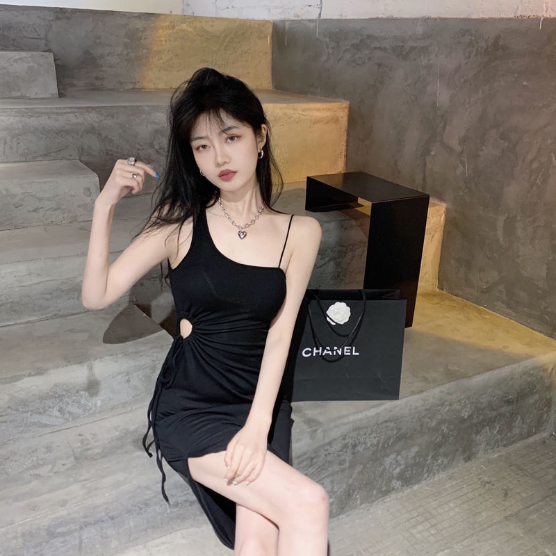 Váy body Xám Dáng Dài Xẻ Tà Thời Trang Mùa Hè 2022 Dành Cho Nữ Váy body màu đen váy body màu xám