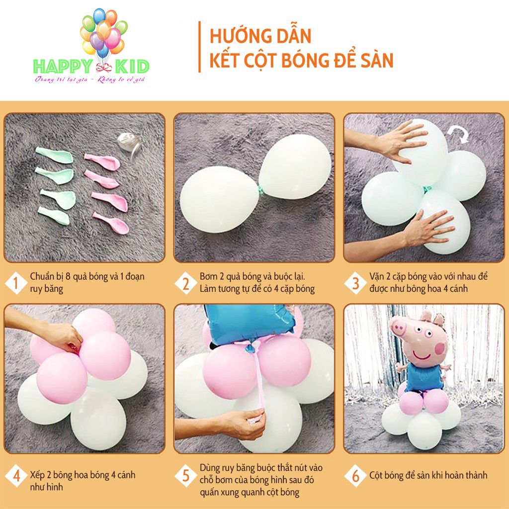 [Mã LIFEHL15K giảm 10% đơn 0Đ] Set trang trí sinh nhật bé trai bé gái hàn quốc tuổi trâu đơn giản HAPPYKID SETSN