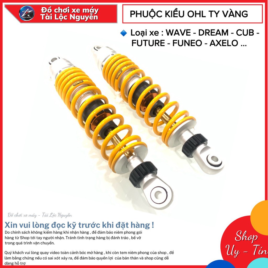 PHUỘC KIỂU OHLINS TY VÀNG CHO WAVE - CUB - FUTURE - AXELO - DREAM