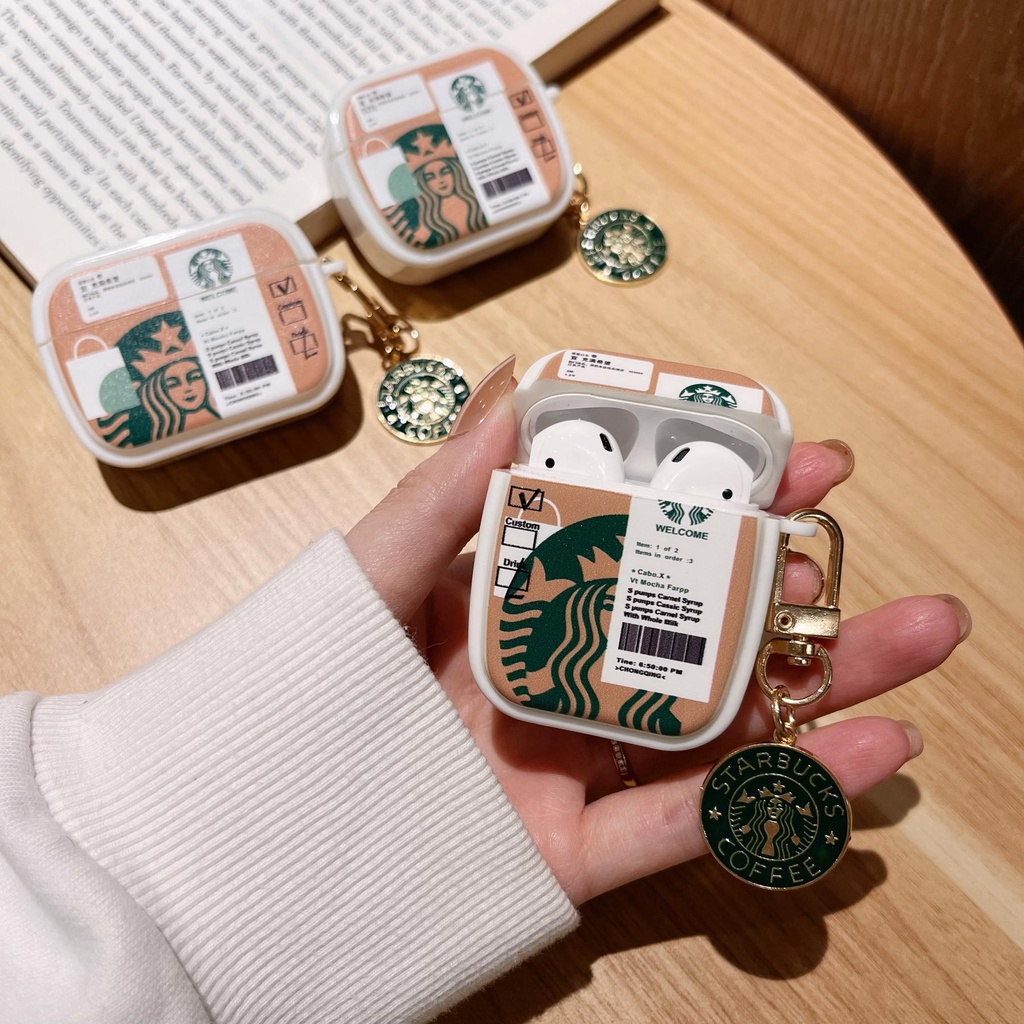 Vỏ Bảo Vệ Hộp Sạc Tai Nghe AirPods 1 2 Pro 3 2021 Bluetooth Không Dây Chất Liệu Silicon Tpu Mềm Hình Nhãn Hiệu Cà Phê Thời Trang