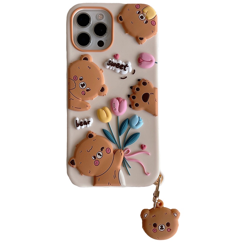 Ốp Điện Thoại Silicon Chống Sốc In Hình Hoa Tulip Hoạt Hình Dễ Thương Cho iPhone xr 13 12pro 11 xsmax