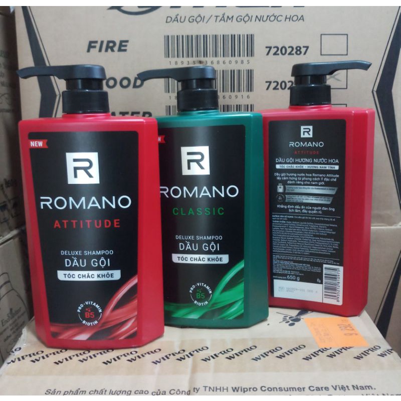 Dầu gội Romano Classic và Attitude hương nước hoa 650ml