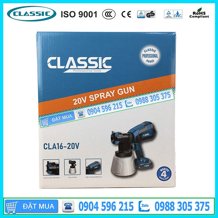 Máy Phun Sơn Pin CLASSIC CLA16-20V - Hàng Chính Hãng CLASSIC