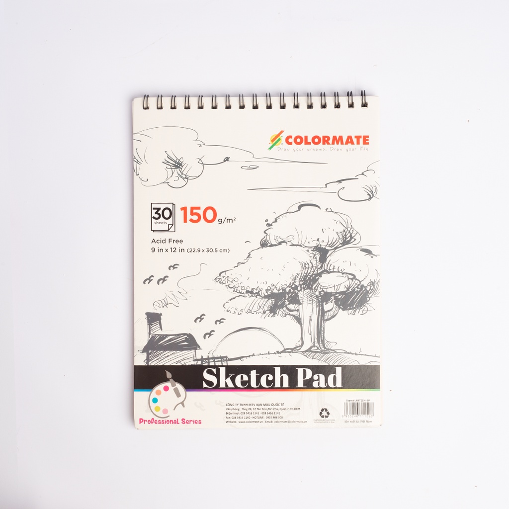 Tập Giấy Vẽ Sketch Pad Định Lượng 150GMS 30 Tờ - COLORMATE