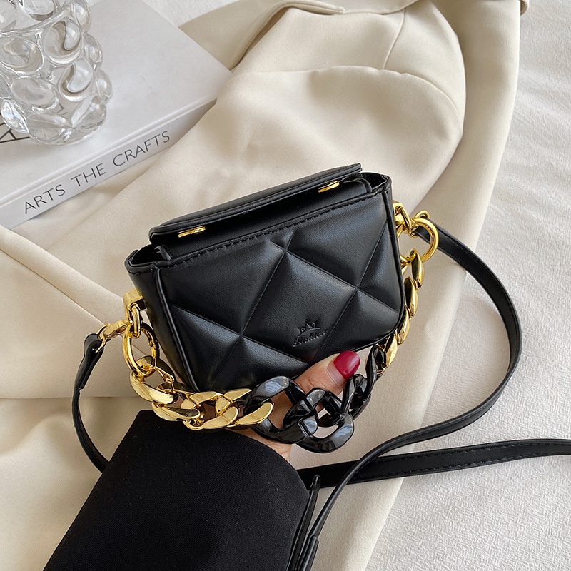 Túi Đeo Chéo Hình Vuông Cỡ Nhỏ Bằng acrylic Phối Dây Xích Thời Trang Cho Nữ