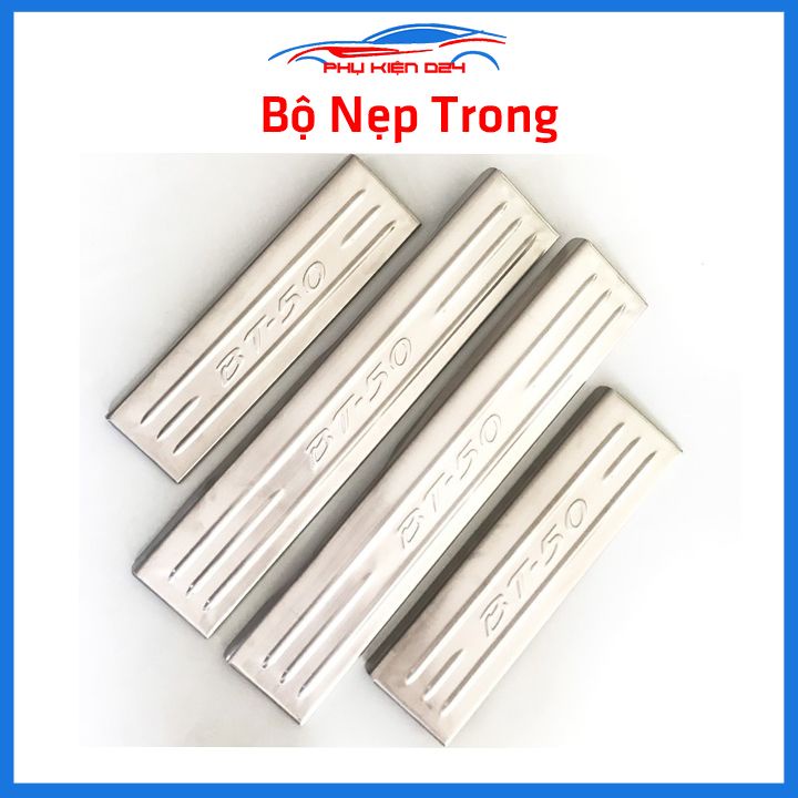 Bộ ốp bậc cửa trong ngoài BT50, BT-50 2015-2016-2017-2018-2019-2020-2021-2022 Inox chống trầy xe