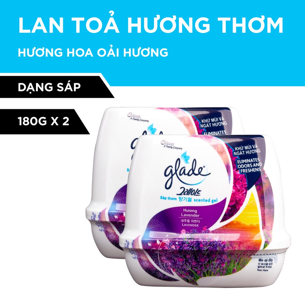 Bộ đôi GLADE Sáp Thơm Hương Lavender 180gx2