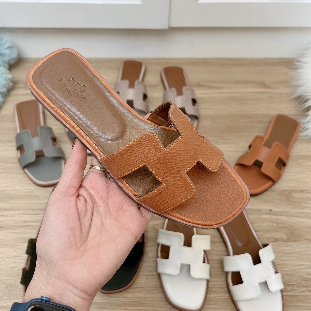 Dép H cao cấp da mềm êm chân sang chảnh