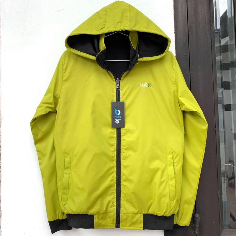 Áo khoác tubi 2 Mặt Màu Vàng Bơ Nón rời