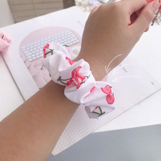 [ Ảnh Thật] Cột Tóc Vải Scrunchies Cherry