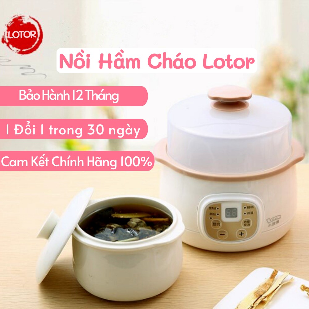 Nồi nấu cháo, hầm chậm, yến, nấu mì [LOẠI1] LOTOR Đa Năng, Ninh, Hầm Cách Thủy Bảo Hành 12 Tháng, 1 Đổi 1 Trong 30 ngày