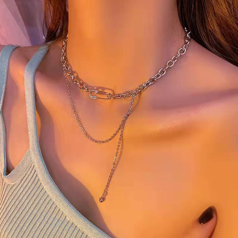 IF ME Vòng cổ bạc mặt hình giấy phong cách Hàn Quốc