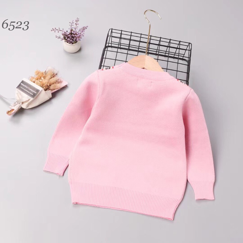 Áo len size to cho bé gái họa tiết Pony , nơ xinh chất len dày dặn,ảnh thật RIO chụp, hàng có sẵn kèm video