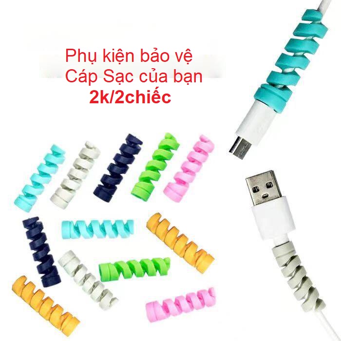 [Combo 2 Chiếc] Phụ Kiện Bảo Vệ Đầu Dây Cáp Sạc Silicon Đơn Giản Tiện Dụng | BigBuy360 - bigbuy360.vn