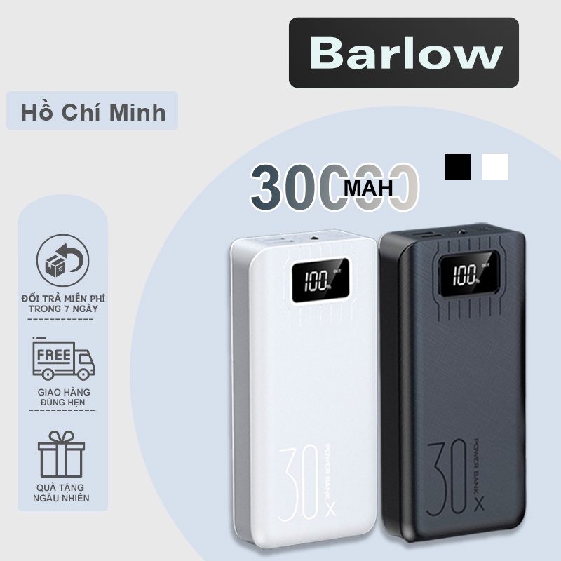 Sạc Dự Phòng chất lượng cao PIN Polymer cao cấp 30000mAh, 3 cổng sạc đầu vào, 2 cổng sạc đầu ra, hỗ trợ sạc nhanh