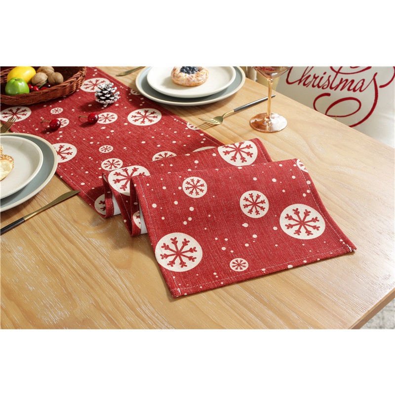 Khăn trải bàn bằng polyester dày dặn in họa tiết cây thông giáng sinh đơn giản trang trí nhà cửa