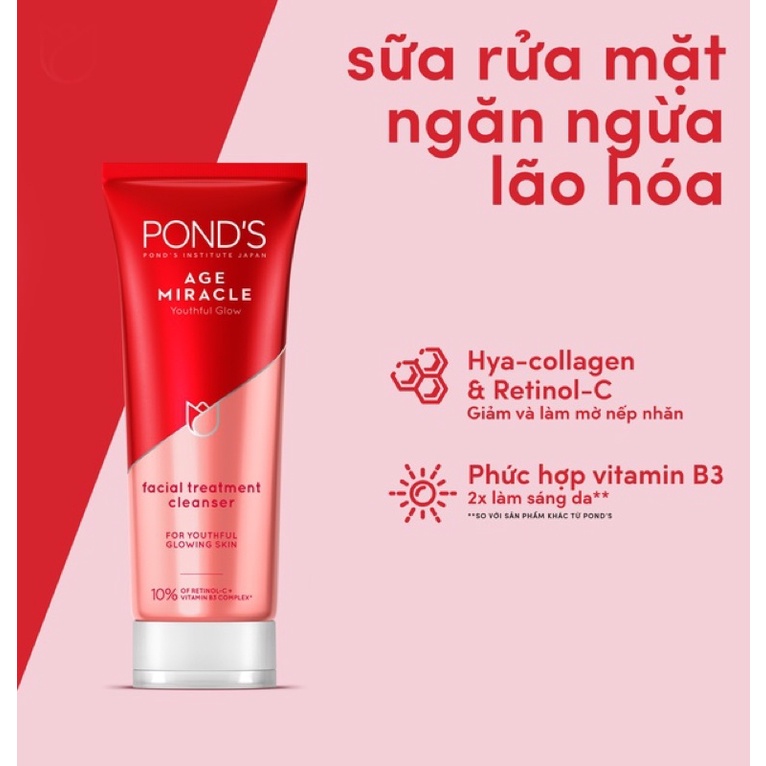 Sữa Rửa Mặt Pond's Age Miracle Ngăn Ngừa Lão Hóa - 100g