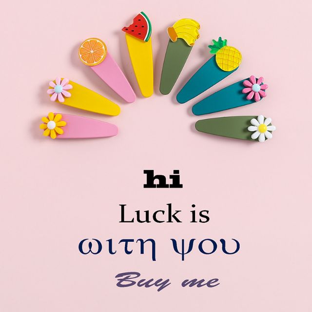 SET 2 KẸP BẤM TÓC NHÁM MÁI MÀU TRÁI CÂY