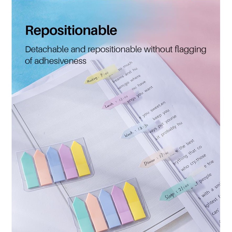 Set 5 tờ giấy ghi chú 43×12mm nhiều màu sắc