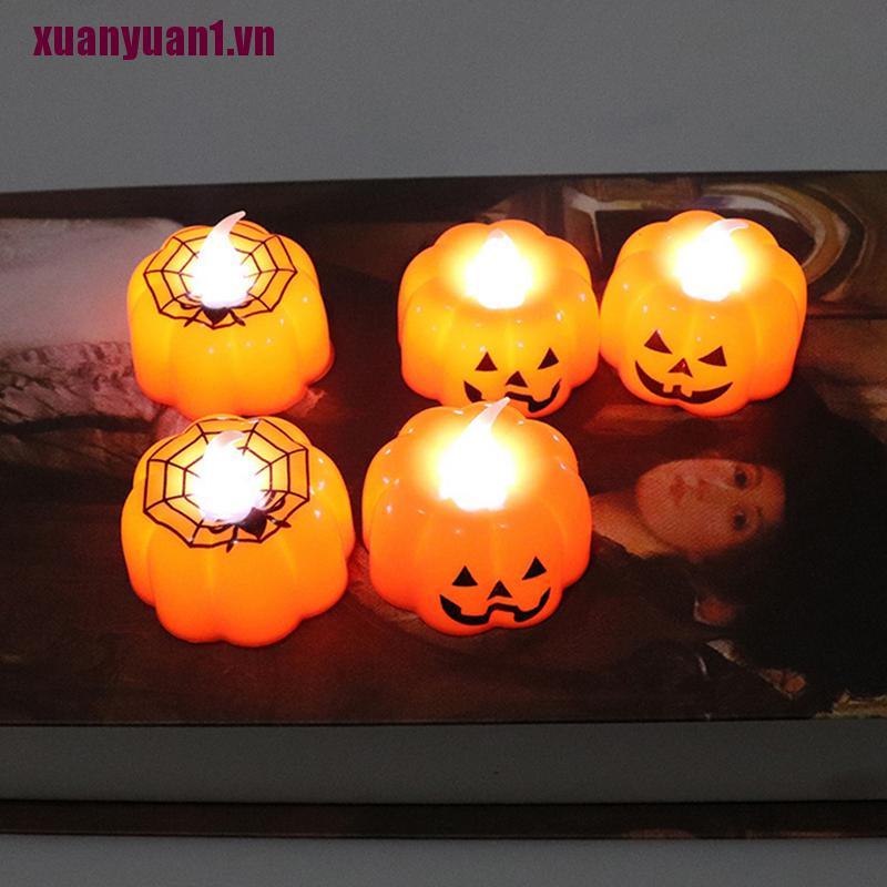 [xuanyuan1] Đèn Nến Điện Tử Hình Bí Ngô Không Lửa Trang Trí Halloween