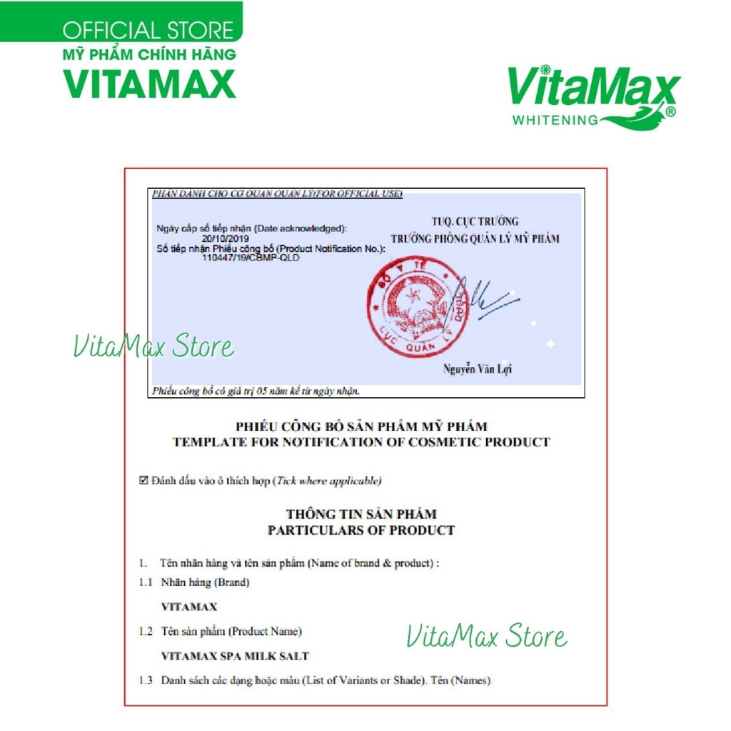 [CHÍNH HÃNG] MUỐI TẮM KHOÁNG SỮA BÒ VITAMAX (Làm trắng và mịn da)- Thái Lan