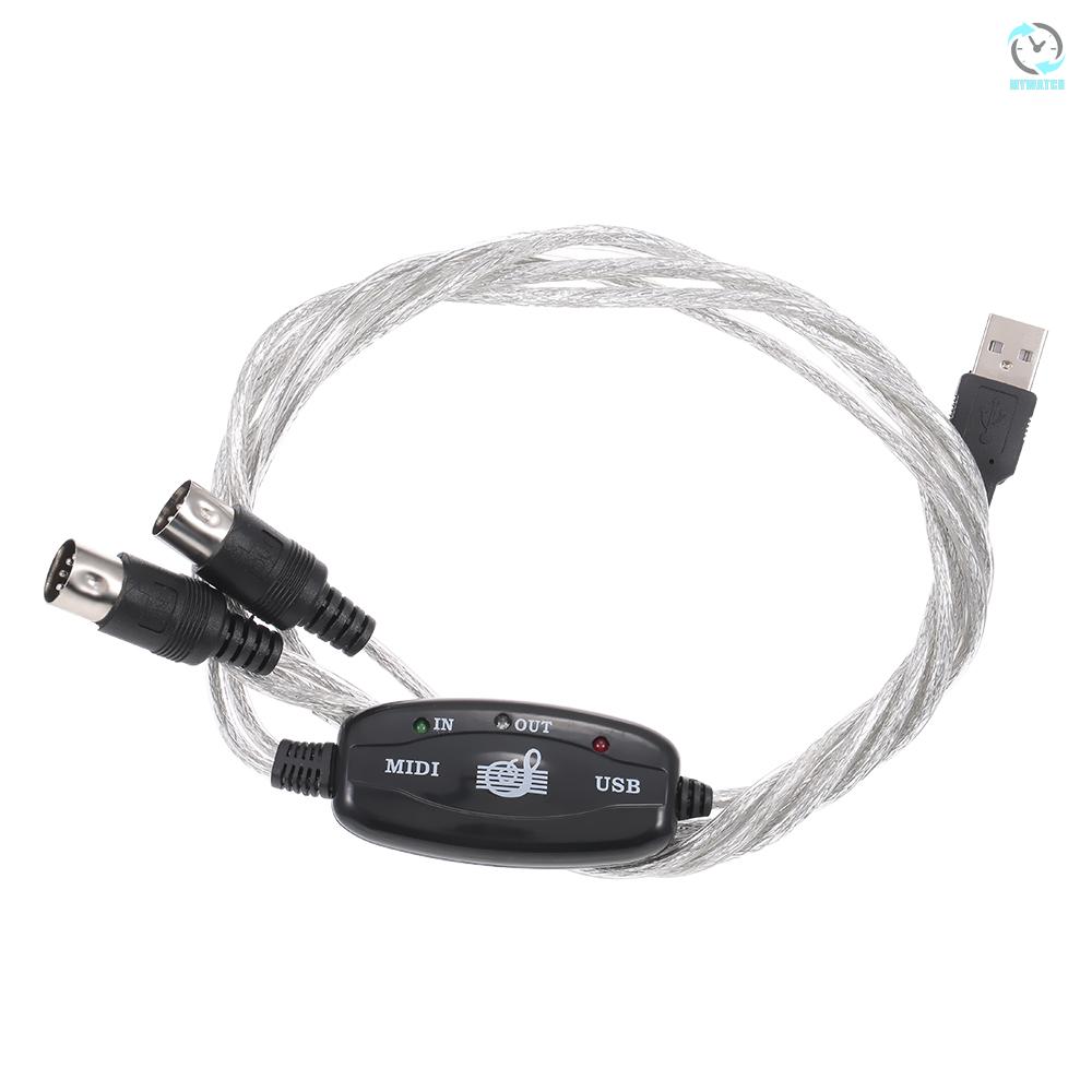 M USB MIDI Cable 5PIN MID Cable Driver-free Support Windows XP and Windows 7