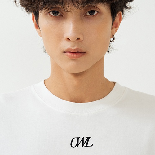 Áo thun Owlbrand thêu logo /Trắng