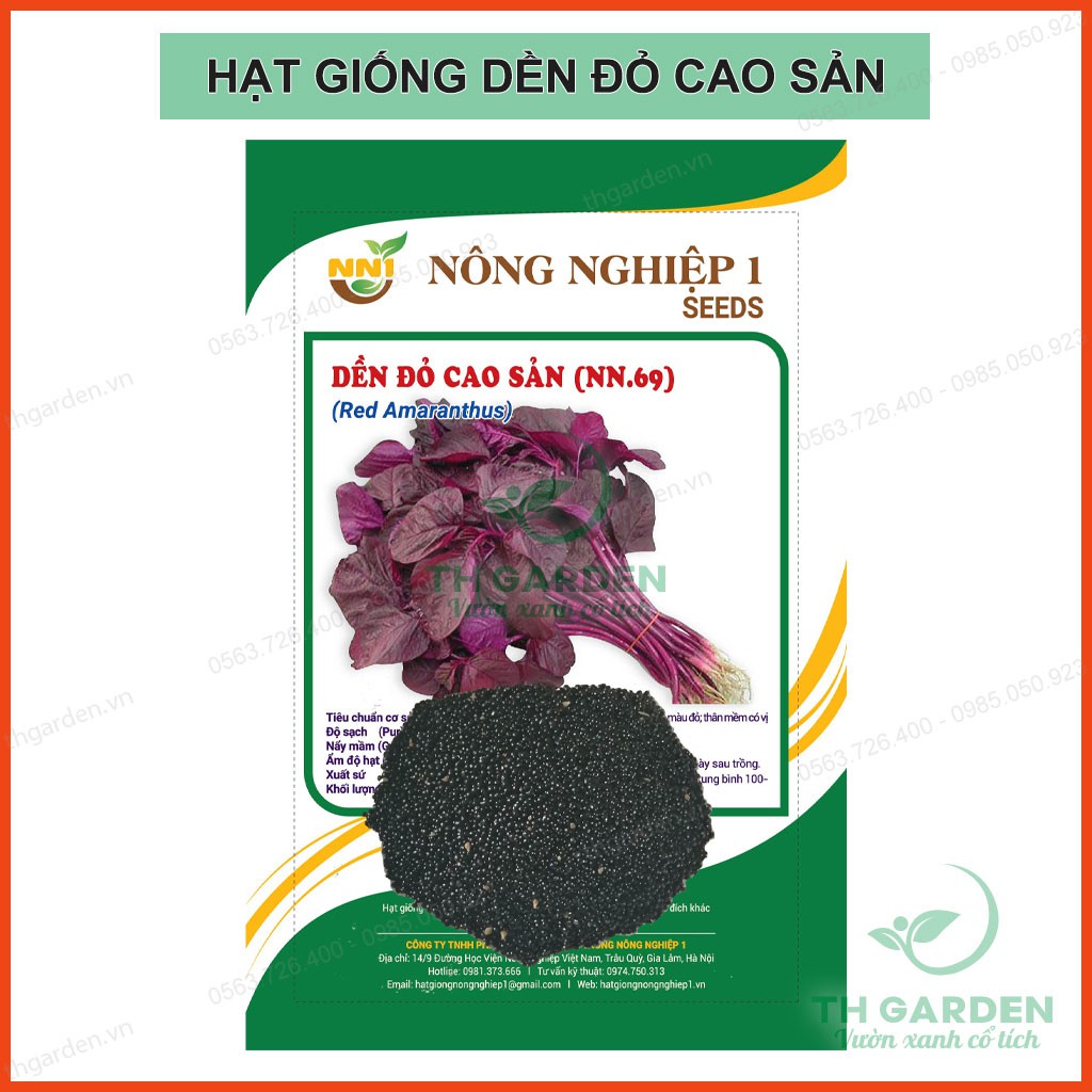  Hạt Giống Rau Dền Đỏ Cao Sản - Gói 20gr - Học Viện Nông Nghiệp Việt Nam