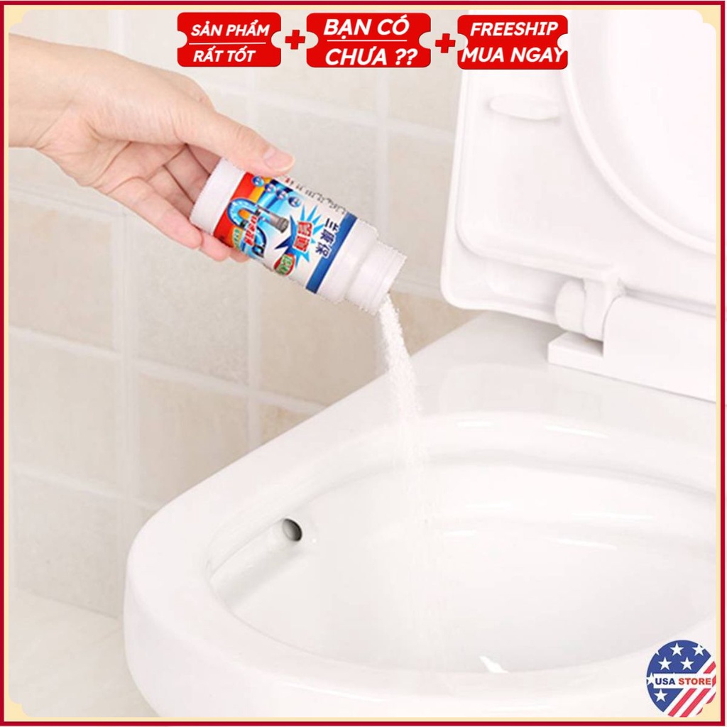 Lọ Thông Tắc Cống, Tẩy Rửa Bồn Cầu Toilet Cực Mạnh THẾ HỆ 2/3 - Làm Tan Cặn Bẩn, Tóc, Rác Bồn Tắm, Rửa Bát