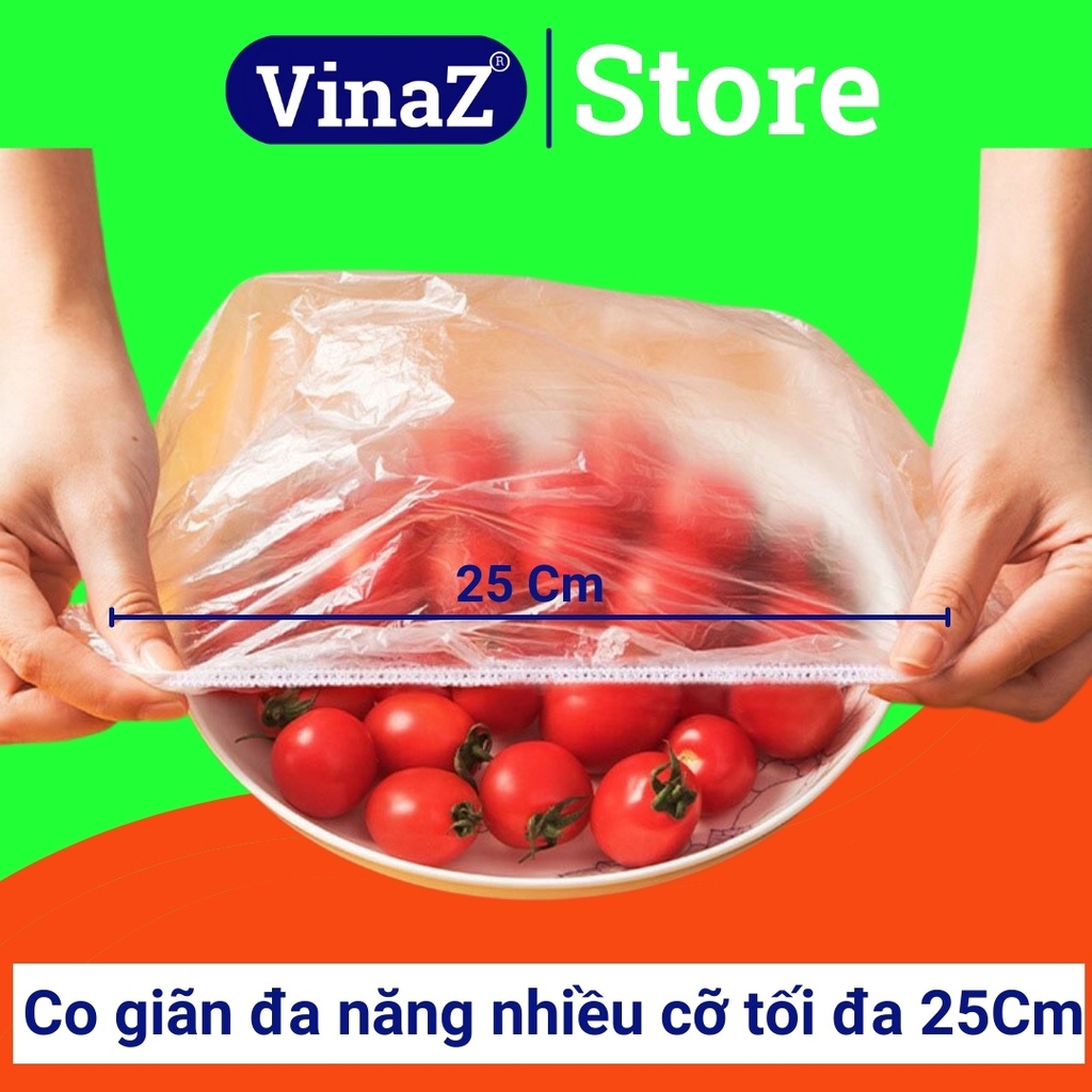 Màng bọc thực phẩm túi gấu VFaz có chun co giãn sét 100 cái an toàn thực phẩm bảo vệ sức khỏe và môi trường MB01