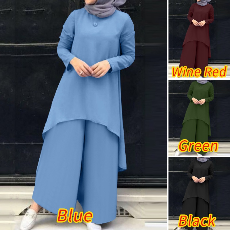 Zanzea Bộ Đồ Nữ Hồi Giáo Phong Cách Retro Thời Trang