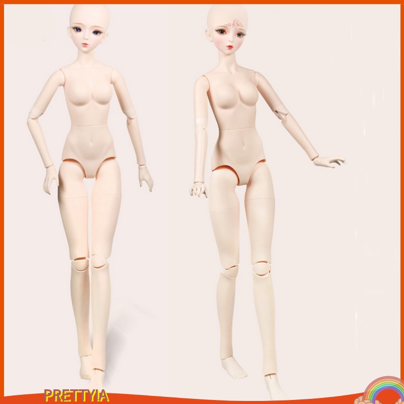 [PRETTYIA]60cm Ball Jointed Doll Nude Vinyl Body Mold without Head DIY Practice Parts