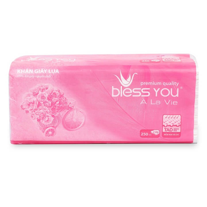 Gói 250 tờ giấy lụa cao cấp Bless You À la vie - giấy 2 lớp mịn màng