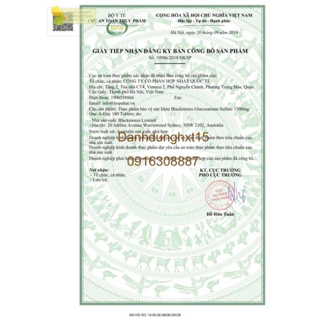 TEM CHEMIST - Viên uống bổ xương khớp 180v Blackmores Glucosamine 1500mg - Úc