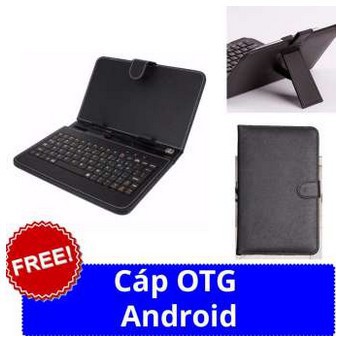 Bao da bàn phím máy tính bảng 10 inch + cáp otg android do full hộp
