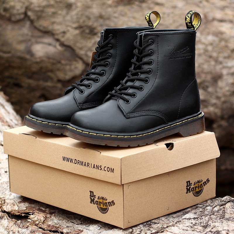 Giày 1460 cao cổ đen trơn DR Boots Dr. Martens màu trắng thời trang phong cách retro dành cho nam và nữ（Size35-45） z6JW