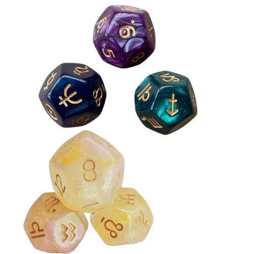 Set 3 Viên Xí Ngầu 12 Mặt Bằng Nhựa Dùng Để Chơi Bài Tarot