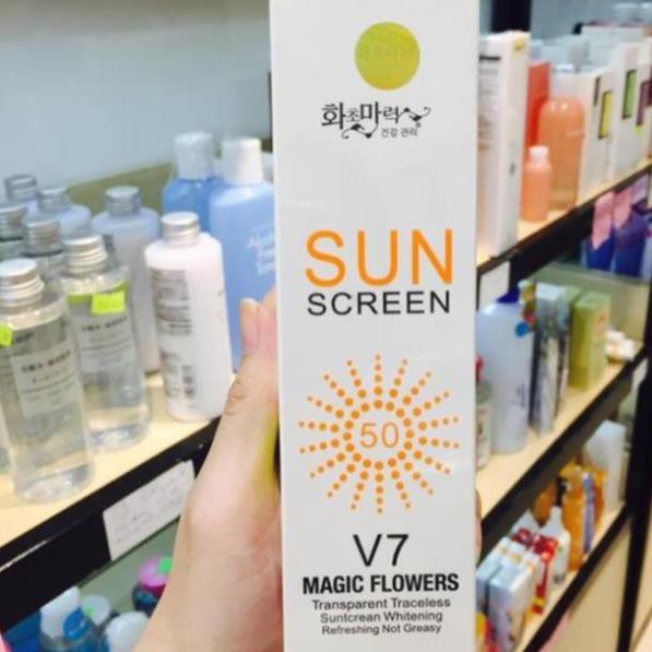 Xịt Chống Nắng, Xịt Nâng Tone Che Khuyết Điểm Sunscreen V7 Magic Flower 238ml CS37