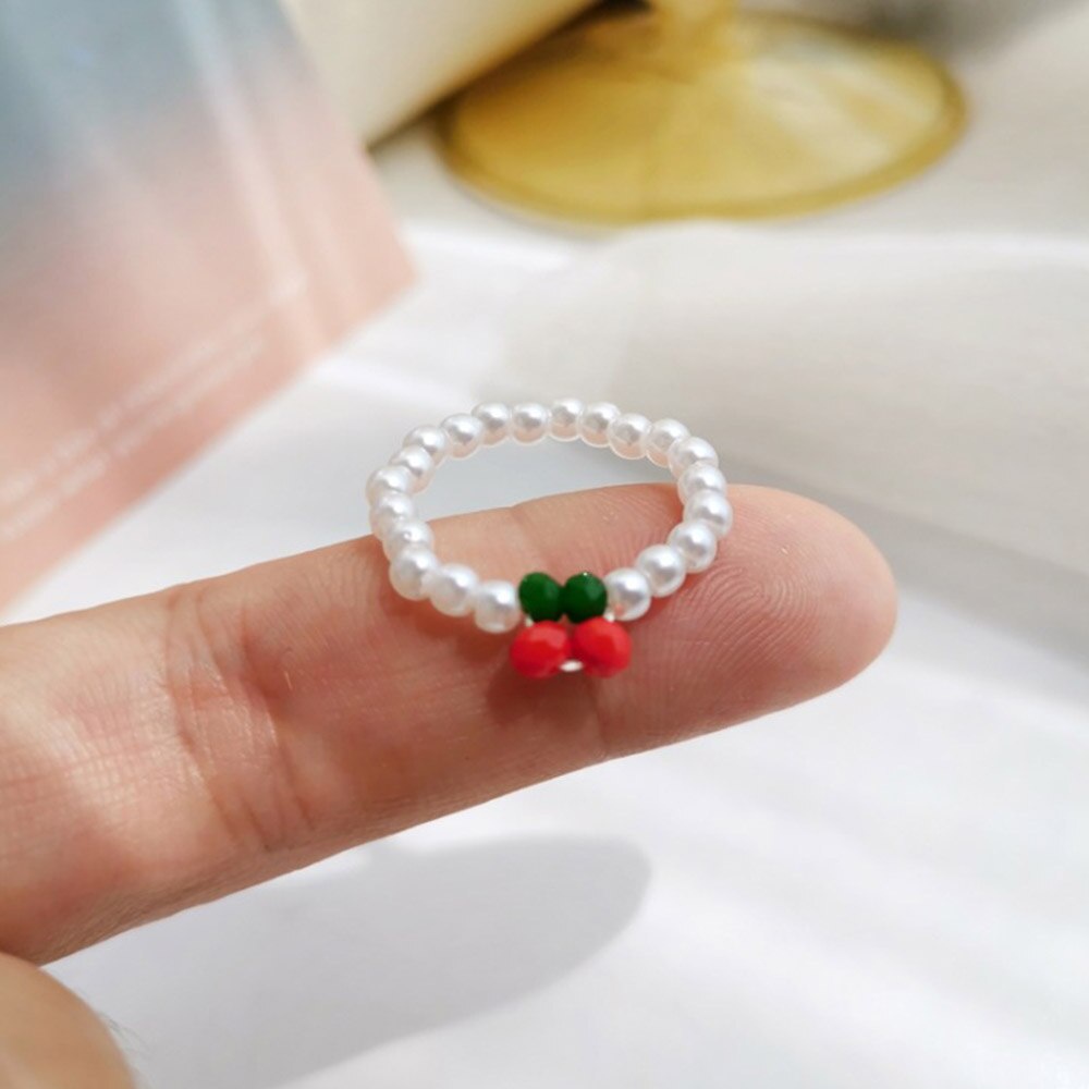 Nhẫn đính ngọc trai nhân tạo đơn giản dễ thương cho nữ