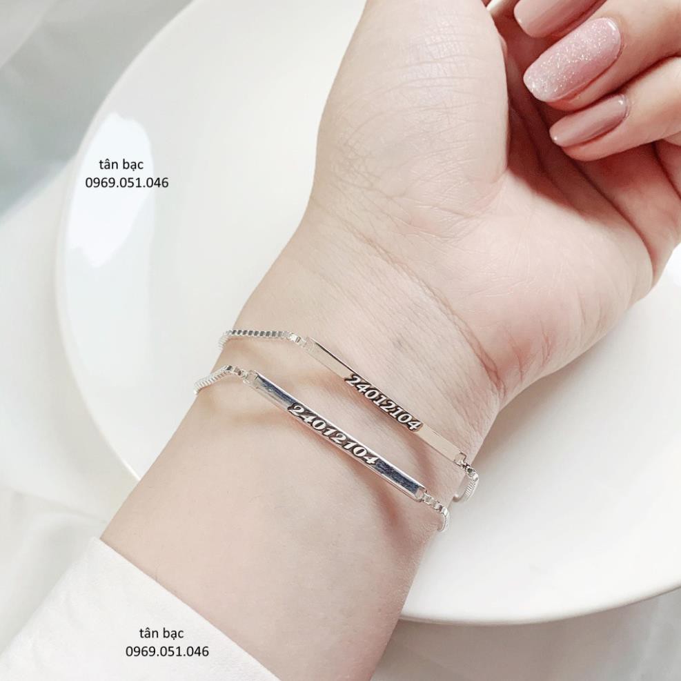 vòng tay bạc , lắc tay nữ , miễn phí khắc tên , bạc ý sáng đẹp , nhiều cỡ tay