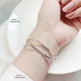 Vòng tay bạc , lắc tay nữ , miễn phí khắc tên , bạc ý sáng đẹp , nhiều cỡ tay