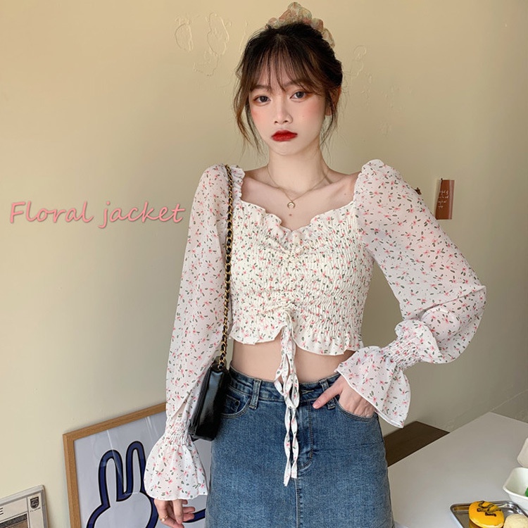 Áo Kiểu Cổ Vuông Hở Vai Thời Trang Mùa Thu Phong Cách Hàn Quốc Cho Nữ