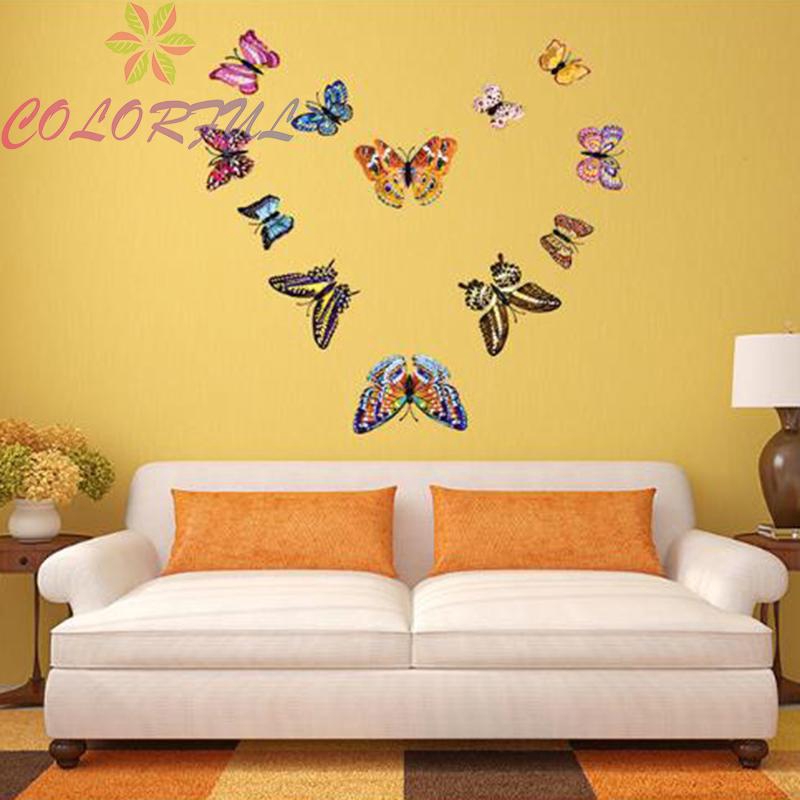 Miếng giấy dán tường hình bướm phát sáng sáng tạo