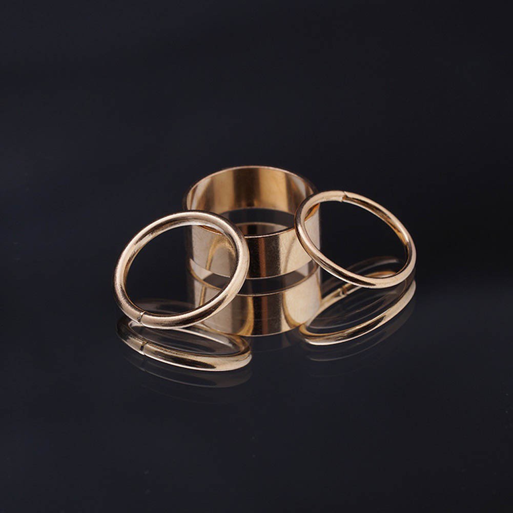 Set 9 nhẫn bằng thép không gỉ kiểu dáng đơn giản