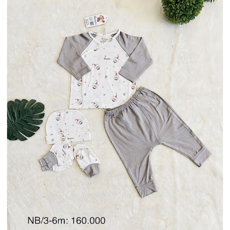 Avaler -  Bộ dài tay cài chéo Avaler sợi tre cho bé 3-7kg