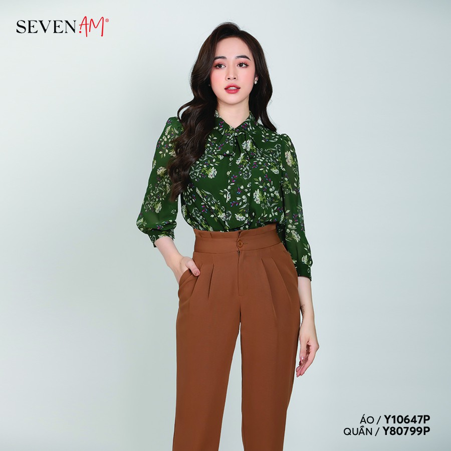 [Mã FAGREEN1505 giảm 10% tối đa 30K đơn 99K] Quần Thô Seven.AM Màu Vàng Bò Bèo Cạp Xếp Li Y80799P