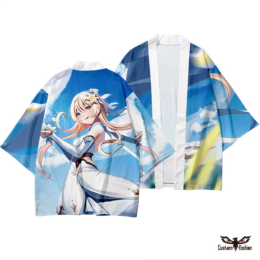 Áo Khoác Kimono Tay Ngắn Phong Cách Nhật Bản Cho Nam