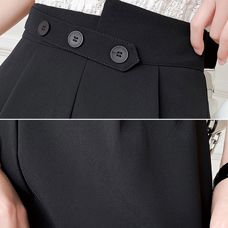 Quần ngắn dành cho nữ Ống Rộng Lưng Cao Màu Trơn Thời Trang