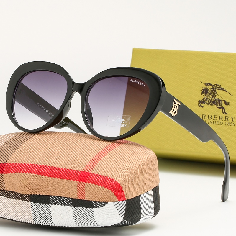 Kính Râm Tròng Burberry Chống Tia UV400 Phong Cách Cổ Điển Thời Trang Cho Nam Và Nữ